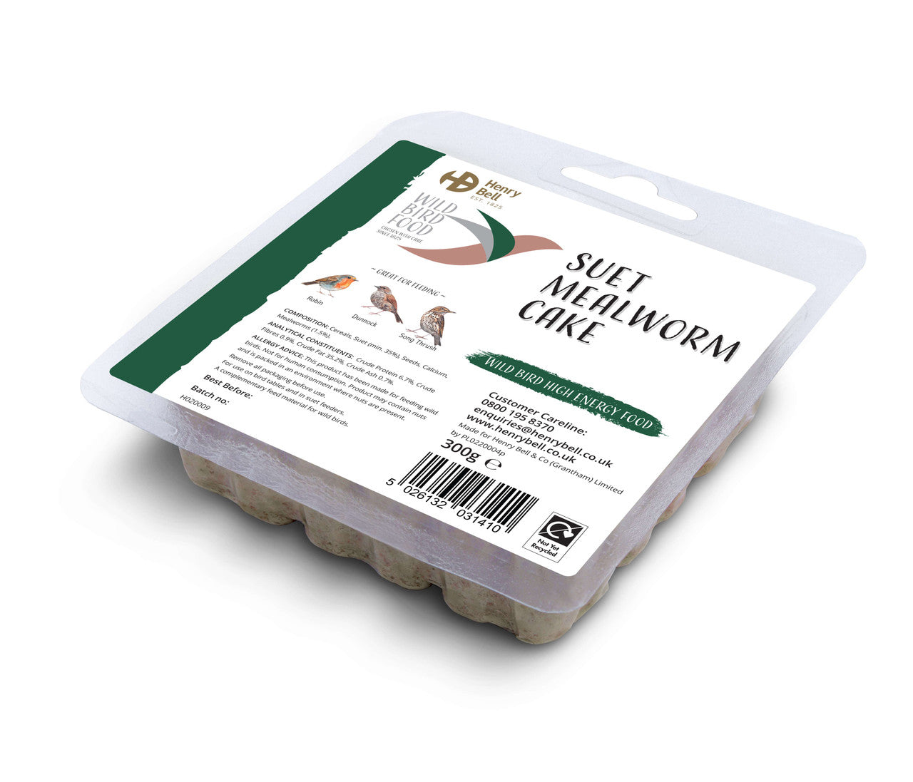 Henry Bell Suet Cake Mealworm x 1