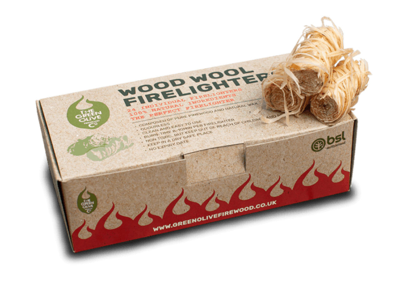 Wood Wool Firelighters 24 Piece Box